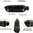 Exhaust Muffler 1.5-2"Inlet with Removable DB Killer for Street/Sport Motorcycles and Scooters with 38,51mm Diameter Exhaust Pipes(Matt black)