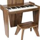 ZIPPY Kids Piano Keyboard, 37 Keys Digital Piano for Kids, Music Educational Instrument Toy, Wood Piano for 3+ Girls and Boys (Walnut Basic)