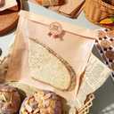 iplusmile 200 Pcs Kraft Cookie Bags with Window - 7.5" x 7.8" Greaseproof Bakery Bags, Heat Sealable Individual Packaging for Cookies, Bread & Donuts, with 200 Sealing Stickers, Not Microwave Safe