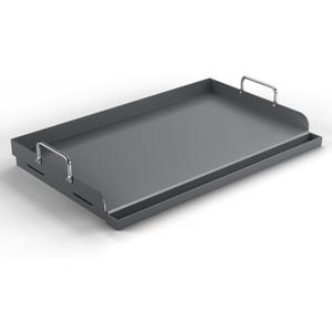 25" x 16" Cast Iron Flat Top Griddle - 23lb Heavy Duty - Oil Coating Non-Toxic - High Sidewalls Universal Grill Insert Fits Gas/Charcoal/Electric Grills for Weber Charbroil Nexgrill