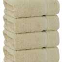 Chakir Turkish Linens 100% Cotton Premium Turkish Towels for Bathroom | 16'' x 30'' (4-Piece Hand Towel, Beige)
