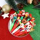 24 Style Christmas Pens Bulk, Multicolor 4 in 1 Christmas Pens, Mini Xmas Tree Wreath Stocking Ballpoint Pen, Stocking Stuffers Cute Winter Pen Bulk for Colleagues, Families, 24Pcs