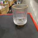 Makeup Brush Holder Organizer, Toothbrush Holders, Desk Pen Pencil Holder, Multifunctional Vintage Glass Brush Cup (S+L/White/A3-4-US）