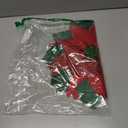 Joyfol Day Christmas Poinsettia Placemats Set of 5, Applique Embroidered Cutwork Red Florals Placemat, Xmas Flowers Tabletop Decoration for Home Kitchen Dining Winter Party (14 Inch Round)