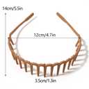 Flexible Plastic Headbands with Teeth, Pack of 6 Non Slip Fashion Effortless Plastic Headbands with Teeth Comb Skinny Hair Bands for Women Men Teen Girls, Long Teeth Matte Black