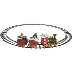 Lighted Musical and Animated Christmas Village Train,Battery-Operated Light Up Musical Santa Train Set, Xmas Decoration for Party Props Festival Decorations