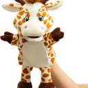 HollyHOME Animal Puppets Giraffe Hand Puppets Toys Sika Zoo Animal Puppets 14 Inches Tan
