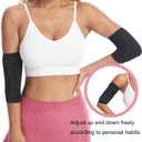 Vigorix Arm Trimmers for Women: Compression Sleeve Sweat Band, Heat-Trapping Design for Workout & Fitness (Small-Medium, Blue)