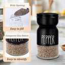 4oz Salt and Pepper Shaker Set with 4 Adjustable Pour Settings, Easy Refill Glass Shakers, Farmhouse Style for Kitchen, Dining Table, BBQ, RV & Camping