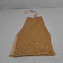 Women's Sequin Halter Bodycon Mini Dress Split Hem Backless Cowl Neck Sexy Short Dress Open Back Cocktail Party Dresses, Gold, L