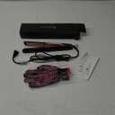 Hair Straightener 1 Inch Flat Iron and Curler 2 in 1 Titanium Ceramic Ionic Dual Voltage Straightener with Heat-Resistant Silicone, for Less Frizz, Shinier & Smoother (Black/Rose Gold)