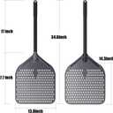 14" Perforated Pizza Peel, 14" x 16" Lightweight Aluminum Pizza Turning Peel, Commercial Pizza Paddle, 34 Inch Overall