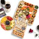 Large Charcuterie Boards Gift Set: Bamboo Cheese Board and Knife Set, Cheese Tray- Unique for Mom, 10 Host Accessories, House Warming, Christmas Gifts New Home, Wedding Gifts for Couple