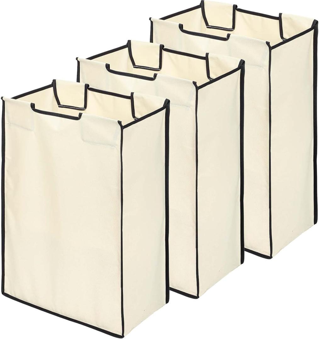3 Pcs Laundry Sorter Replacement Bags Hamper Cart Removable Replacement Laundry Storage Organizer Bag Hamper Liner, 14.9 x 9 x 21.7 Inch (Beige)