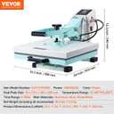 VEVOR Heat Press 15x15, High Pressure Heat Press Machine for T Shirts, Slide Out Professional Heat Press for Sublimation, Vinyl, Heat Transfer Projects, Heats Up Fast & Evenly, Green