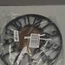 Maxstar Round Wall Clock for Living Room Decor Battery Operated Non Ticking Silent Vintage Black Metal Wood Clocks for Home Living Room Garden Farmhouse Office Kitchen Decoration -13 inch (Black-arabic Numerals)