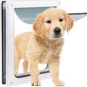 Pet Flap Door 2 Ways Locking Dog Wall Entry Pet Door with Transparent Flap for Dogs (Medium)
