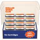 Dollar Shave Club | 6 Blade Razor Refills (12 Pack) | 6 Stainless Steel Blades for a Close & Comfortable Shave