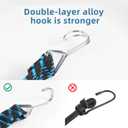 Adjustable Bungee Cords, 80 Inch Bungee Cords with Hooks Heavy Duty, Flat High Elastic Rubber Bungee Straps for Camping, Securing Tarps, Moving Cargo, Camps, Tarps