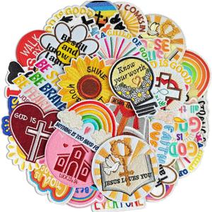 Christian Iron on Patches, Embroidered Bible Verse Applique Patches for Clothes, Hat, Backpacks, Jeans, Jacket and More