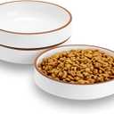 Cottagecore 5 inch Ceramic Cat Food Bowl, White, 3 Bowls Set