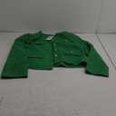 Women's Tweed Blazers Trendy Fall Casual Collarless Button Down Sequin Tops Cropped Jackets with Pockets,L