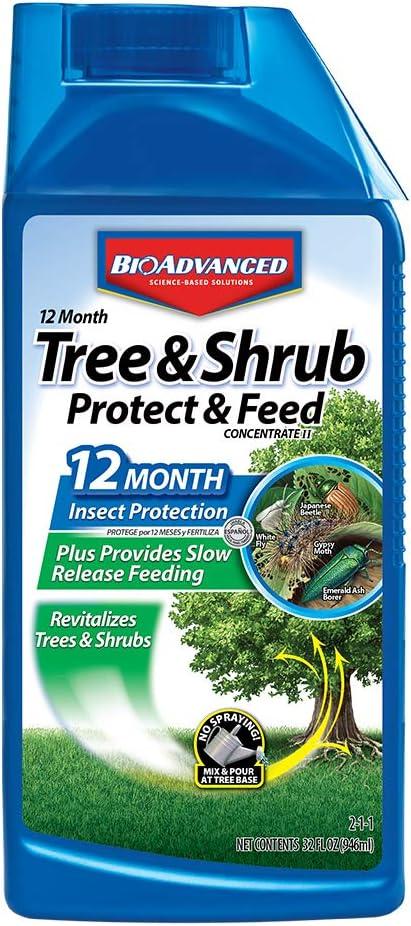 BioAdvanced 12 Month Tree and Shrub Protect and Feed II, Concentrate, 32 Oz, Outdoor Insect Killer