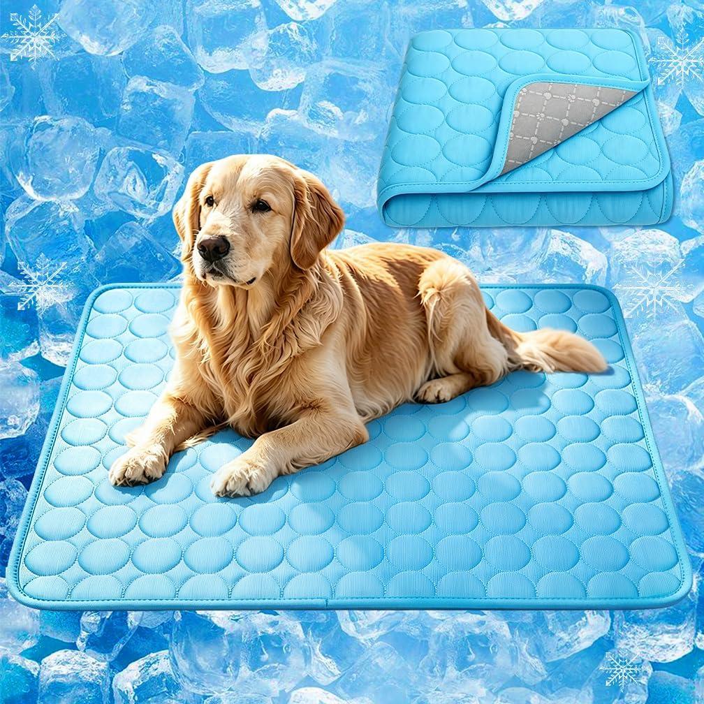 Dog Cooling Mat 2026 Upgraded Arc-Chill Cooling Dog Bed Mat, Washable Pet Cooling Pad (Q-Max>0.4) Cooling Mat for Dogs & Cats Indoor & Outdoor Car Seats (Blue, 59x39 in)