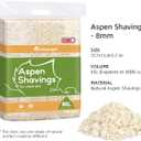 Niteangel Aspen Shaving Hamster Beddings for Syrian Dwarf Hamster Gerbil Mice Degu Rat Rabbit Bunny Guinea Pig Chinchilla Hedgehog or Other Small Pets (65L - 8 mm)