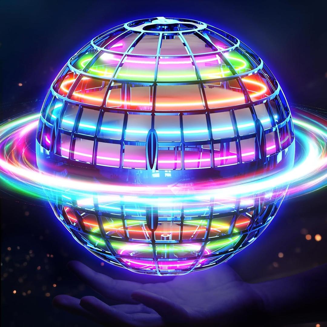 Flying Orb Ball (Blue, 2025 Upgraded) with Dazzling Lights, Magic Hover Spinner, Cool Boomerang Drone, Floating Cosmic Globe, Kids Toys Gifts for 6 7 8 9 10 Year Old Boys Girls