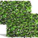 DOEWORKS Expandable Fence Privacy Screen for Balcony Patio Outdoor, 2PCS Faux Ivy Fencing Panel for Backdrop Garden Backyard Home Decorations