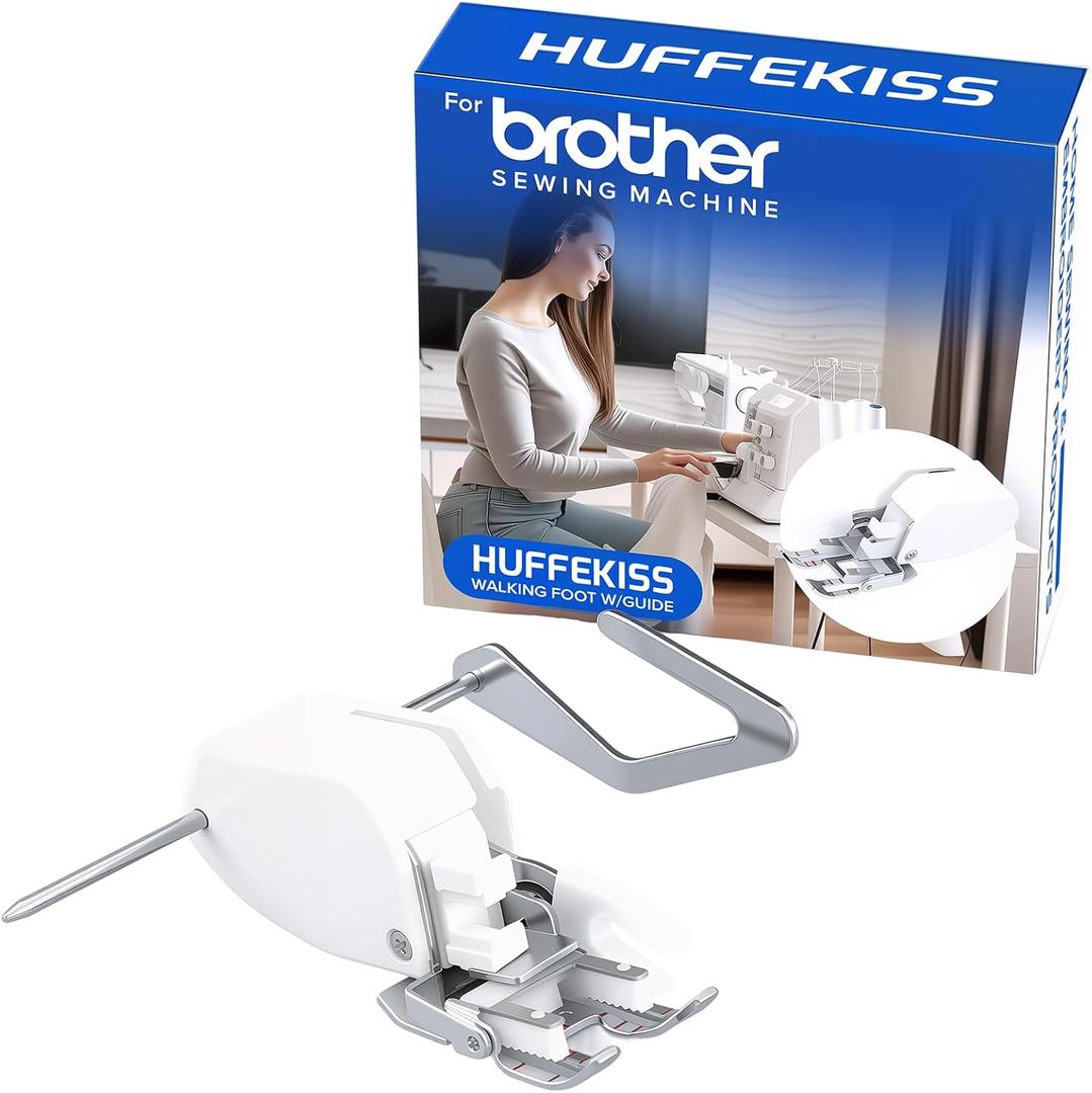 Walking Foot for Brother Sewing Machine  Heavy Duty Even Feed Foot for Quilting, Thick Fabrics & Leather  Perfect for Quilters, DIY Enthusiasts & Professional Tailors -White