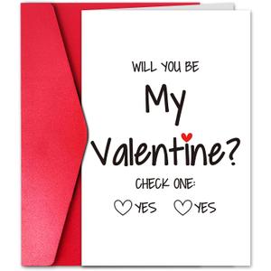 3 x Will You Be My Valentine Card, Funny Valentines Day Card Gift for Men Women Him Her, Check One, Happy Valentines Day Gift Idea (Will You) (#24)