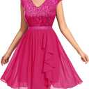 Wedtrend Women's Sequin Dress Sparkly Cocktail Dresses with Sleeve Glitter Party Dress Short Prom Dresses for Teens