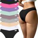 FINETOO 10 Pack Womens Cotton Underwear Sexy Stretch Bikini Panties Low Rise Hipster Ladies Soft V-Waist Cheeky(L)