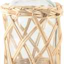 Flower Vases with Wicker Cover Woven Glass Vase Decorative Flower Bottle for Dining Room/Bedroom/Bathroom/Mantel (Willow)