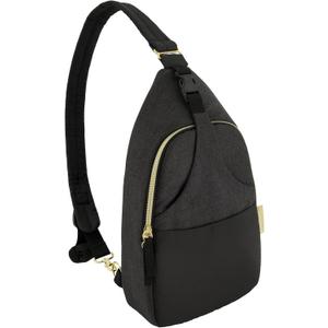 Infantino Crossbody Diaper Bag  Lightweight, Spacious & Stylish for On-the-Go Parents, Black
