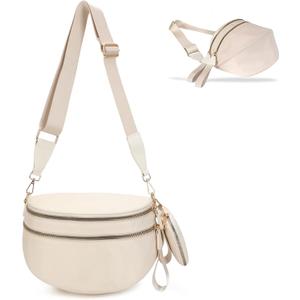 Checkered Crossbody Bum Bags for Women, Nylon Sling Bags with Shoulder Strap, Large Capacity Checkered Purse Bag