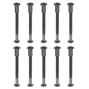 PATIKIL 10 Set Hex Chicago Screws, Metric Hex Drive Socket Cap 6 x 70 mm Bolts and 6 x 15 mm Nuts Binding Screw Posts for Scrapbook Leather Belt Album Furniture Repair, Black