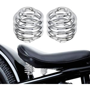 Motorcycle Solo Seat Springs Mounting 2 Inch Spring Bracket Hardware Mount Kit Fit for Harley Sportster Softail XL 883 1200 Dyna Bobber (Black) (Chrome)
