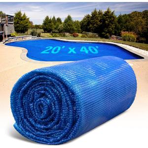 Solar Pool Cover for Inground and Above Ground Pools - 20' x 40' Rectangle 12 Mil Solar Blanket for Inground Pool, Blue