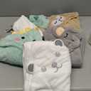 CandyHome 12 PCS Baby Bath Towels Set for Infants Toddlers, 4 PCS Animal Hooded Baby Towels & 8 PCS Washcloths Set, Ultra Absorbent Cute Soft Newborn Essentials Gift for Boys & Girls