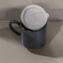 HVH Farmhouse Style Ceramic Mug Set of 4, 17oz with Lid, Large Handle, for Coffee, Tea & More (Blue)