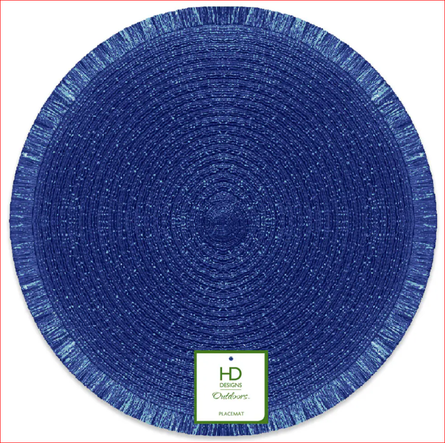 HDO 4 Pack Fringe Placemat Blue