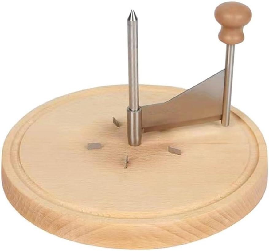 Cheese Curler Wheel, Stainless Steel Cheese Flower Maker for Charcuterie Boards, Catering, and Restaurants, Oak Wood Base