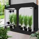zazzy Grow Tent, 96x48 x78 Plant Growing Tents 600D Mylar Hydroponic Indoor Grow Tent with Window, Kit Bag & Floor Tray 8x4 Growing Tent