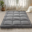 WhatsBedding Japanese Floor Mattress Futon Mattress 3" Grey Tatami Mat Shredded Memory Foam Filled Sleeping Pad, Foldable & Portable Roll Up Lounger Camping Bed for Kids and Adult,Full Size 54"x 80"