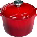 Dutch Oven Pot with Lid 2.8 qt Cast Iron Dutch Oven for Bread Baking Red Enameled Cast Iron Rice Pot with Handels