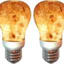 Himalayan Glow Salt Light Bulbs 60-Watt Equivalent, Warm Amber Glow, 7 watts, 2 Count (Pack of 1)