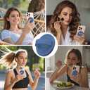 Magnetic Phone Ring Grip Holder, Silicone Finger Loop Grip, Compatible with MasSafe, Back of Phone for iPhone Pro Max/Plus/16/15/15/14/13/12 Series, Azure Blue